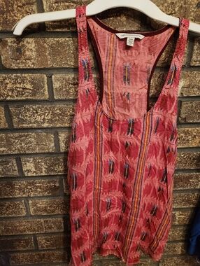 American Eagle Outfitters Pink Striped Patterned Tank Top Size Med